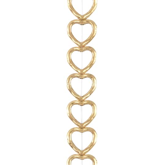 Gold Metal Heart Beads, 13mm by Bead Landing&#x2122;